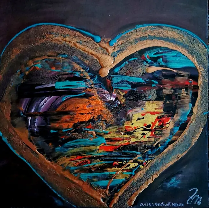 121. obraz  “SRCE LÁSKY A POKOJA”
50x50cm