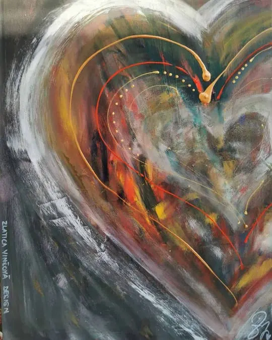 124. obraz  “SRDCE PLNÉ TIEŇOV”
50x70cm
