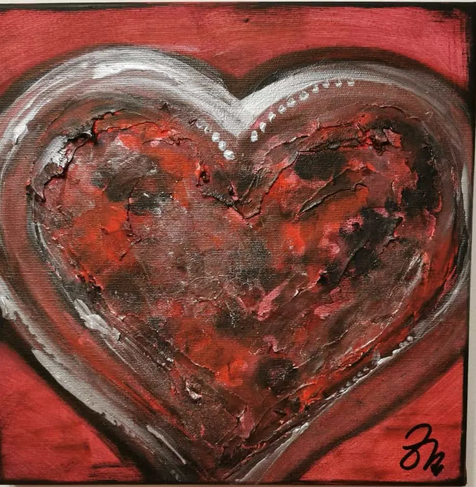 137. obraz “ČERVENÉ SRDIEČKO”
30x30cm