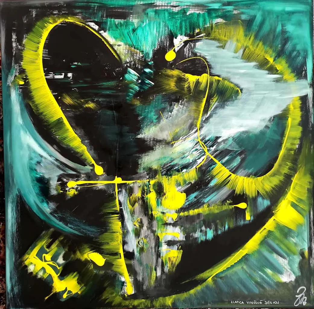 94. obraz  “ NAŠE ŽIVOTY”  100x100cm